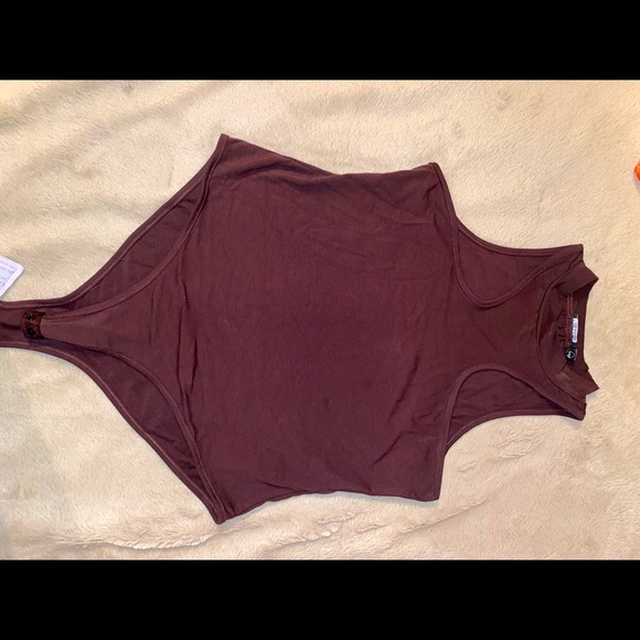 Tops - **NEVER WORN racer back chocolate bodysuit